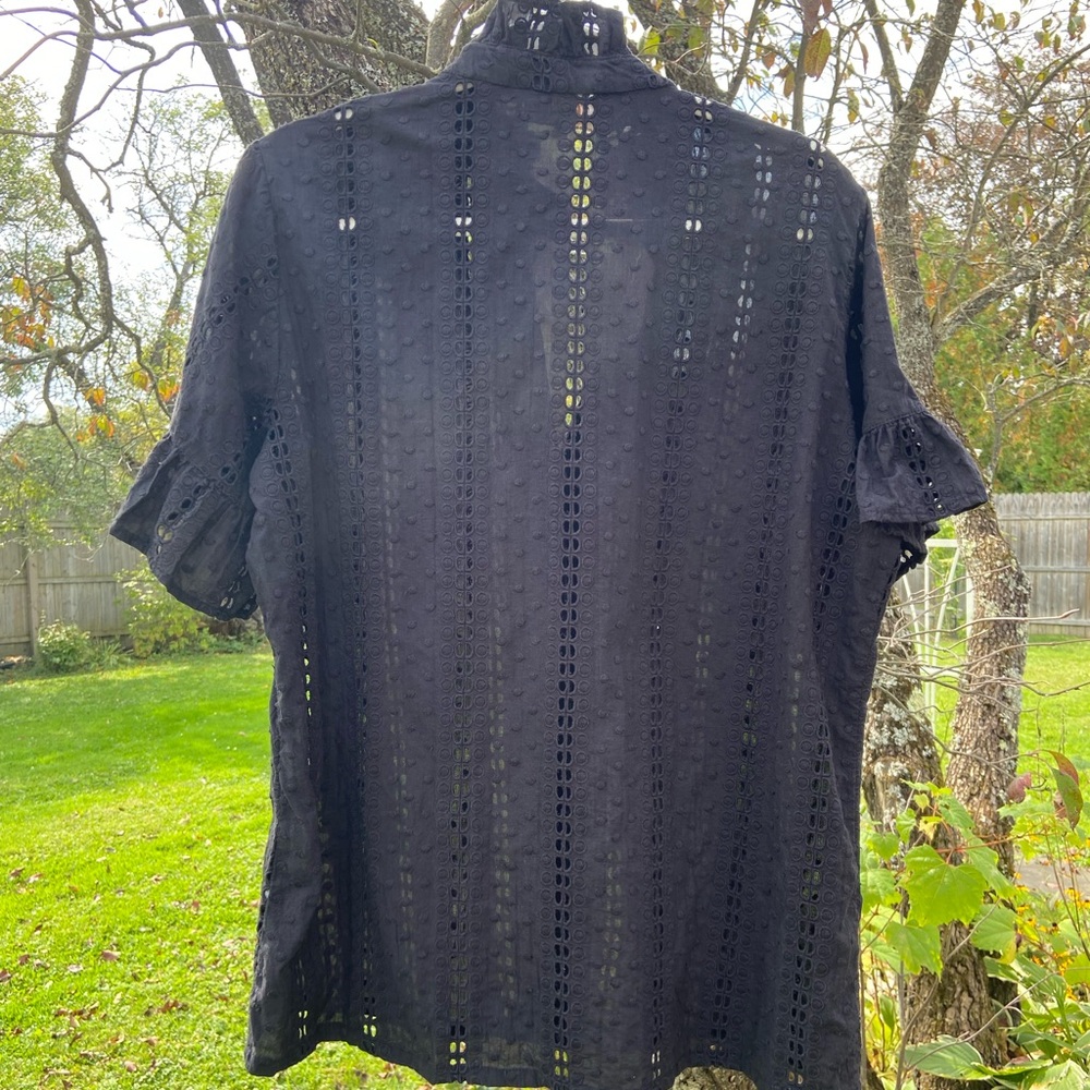 Mille Vanessa Top in Black Polka Dot Eyelet - Picture 3 of 7